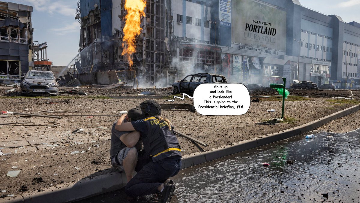 “The amazing thing is you look at Portland, and you see fires all over the place…It's like movies you see for the kids, adults also with these bombed out cities”