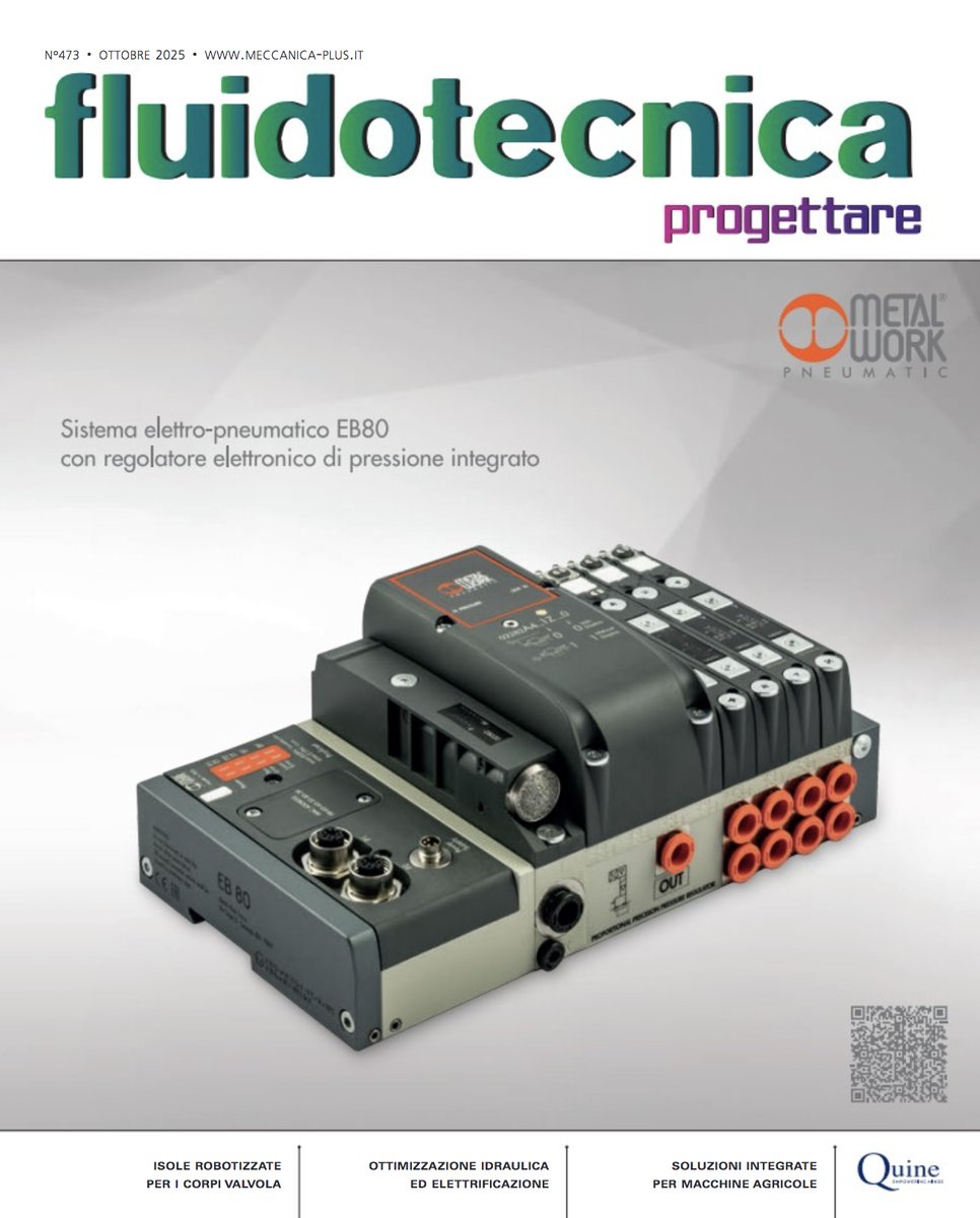 meccanica_plus's tweet image. Online lo sfogliabile di #Fluidotecnica, supplemento a #Progettare di ottobre 2025. In copertina #MetalWork, all’interno, isole robotizzate per corpi valvola, ottimizzare #idraulica ed #elettrificazione e le soluzioni integrate per le #macchineagricole.

tech-plus.it/brochure/fluid…