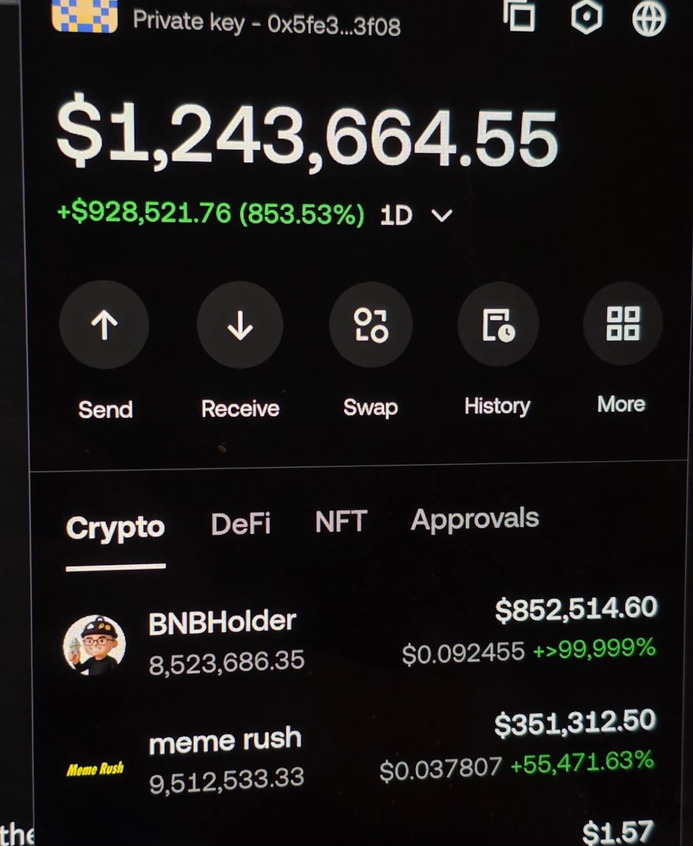 FINALLY MADE ONE MILLION DOLLARS FROM $BNB MEMECOINS $BNBHOLDER $MEMERUSH

As promised,
I want to change someone's life and send 20 $BNB (~$25,500) to one person by tomorrow.

Just like, retweet and comment 'done'.
Random winner in 15 hrs