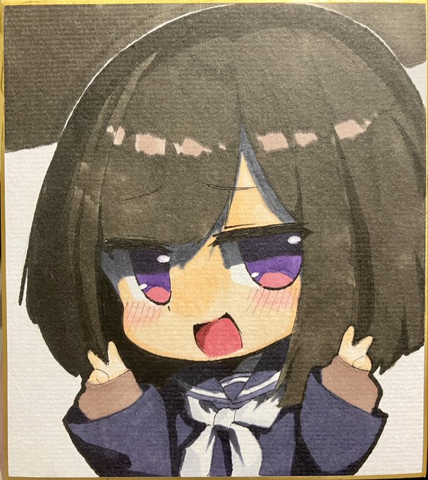 初めてカラー色紙描いた!!いいコピック練習になったし欲しい色が無限に増えた