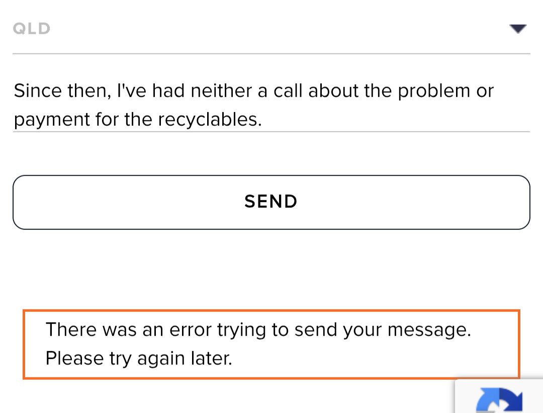 I'd love to grab <a href="/4ChangeQLD/">Containers for Change QLD</a> Bincoin from <a href="/envirobank/">Envirobank Recycling</a> last month, but after registering bags the kiosk I wanted to use was padlocked. I rang up and was promised a call back.. silence. Now, with no communication or payment, I went to contact via website and of course it's broken