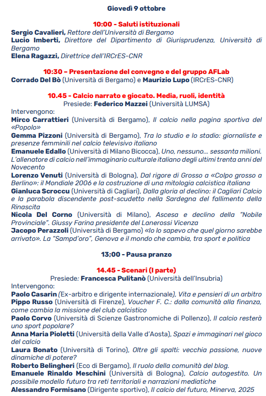 AFLabTw's tweet photo. Al via il IV Convegno dell’Academic Football Lab 🧑‍🏫⚽️

'CALCIO E FUTURO. SCENARI, REGOLE, LINGUAGGI' 

📅 9/10 ottobre 2025 

📍 Aula 1- Palazzo Bassi Rathgeb. Via Pignolo, 76 Bergamo

Il programma della prima giornata👇 https://t.co/IiIsV9wEAi
