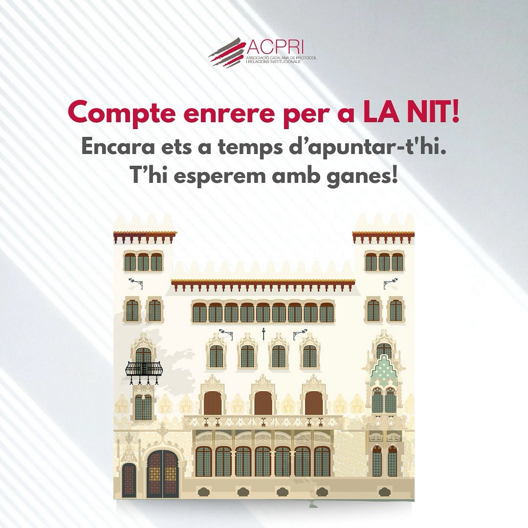 ATENCIÓ!

Demà tanquem inscripcions‼️

Encara ets a temps d’unir-te a LA NIT de l’ACPRI, però afanya’t… queden molt poques places! 🎟️

👉 T’hi esperem el 17 d’octubre! 

forms.gle/ikm6bw1TVjbhnb…