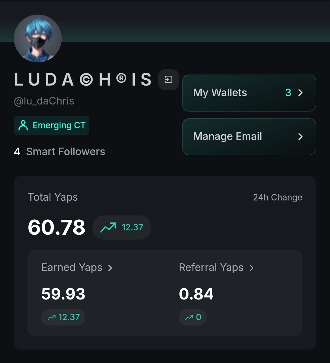 GM GM CT.

so 2 days ago, i cooked a <a href="/SentientAGI/">Sentient</a> content on getting roles in their discord.

i tagged both <a href="/bloomstarbms/">BMS</a> and <a href="/OxTochi/">tochi</a> to it.
with BMS reposting and Tochi quoting, it got a reasonable amount of views.

their activities on that post earned me 12.37 yaps in a single