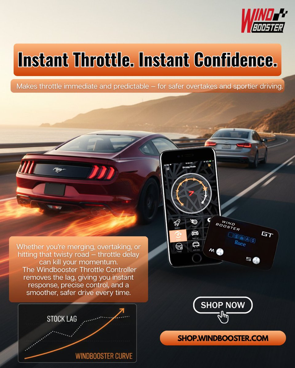 windbooster_'s tweet image. Windbooster makes your Mustang’s throttle response immediate &amp;amp; predictable — for safer overtakes and a sportier drive. Up to 30% OFF!
👉 shop.windbooster.com
#FordMustang #MustangMods #Windbooster #ThrottleController #PerformanceUpgrade #CarMods  #AmericanMuscle #Mustanglife