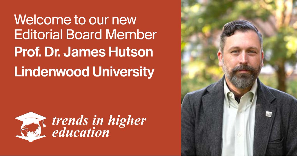 Big news! 🎉 We're delighted to welcome Prof. Dr. James Hutson from Lindenwood University as a new member of the Trends in Higher Education Editorial Board!

His research expertise is a fantastic addition, and we look forward to collaborating on the future of #HigherEducation.