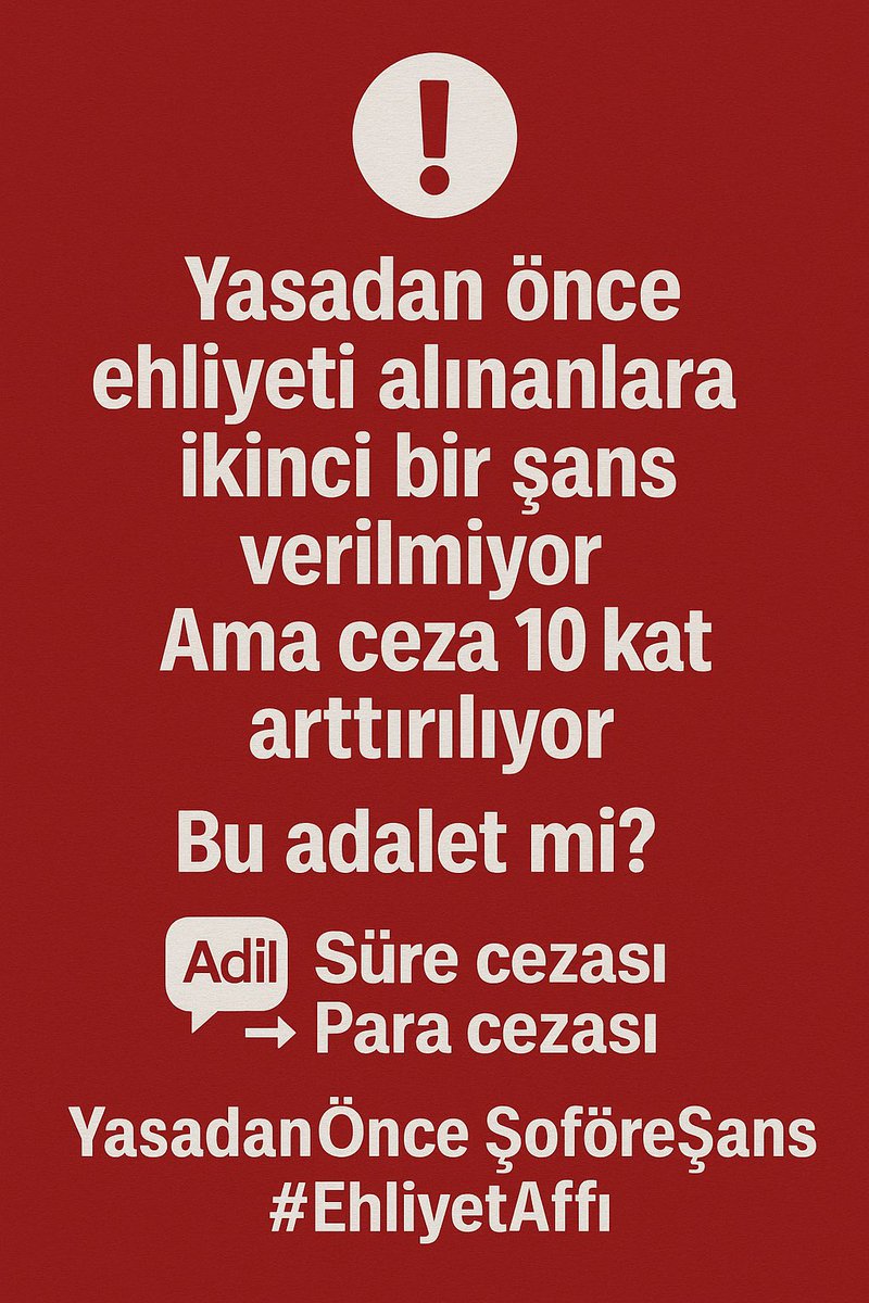 moonwhisperl's tweet photo. Sayın vekillerimizden beklentimiz net:
Suçla hatayı ayıran, adil ve insani bir düzenleme!
Ehliyetini kaybeden, işini de kaybetmesin.
EhliyetDerdi EkmekDerdi
@avyurdunuseven @yusufahlatci @yildizfeti @tbmmresmi
#EhliyetAffı https://t.co/d18DzEdkia