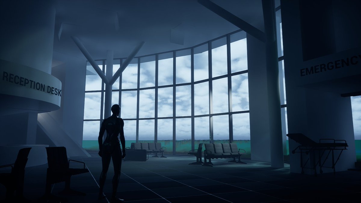 Starting the blockout of my next environment on UE5 - a flooded hospital lobby

#blockout #UE5 #environment #3D #gameart