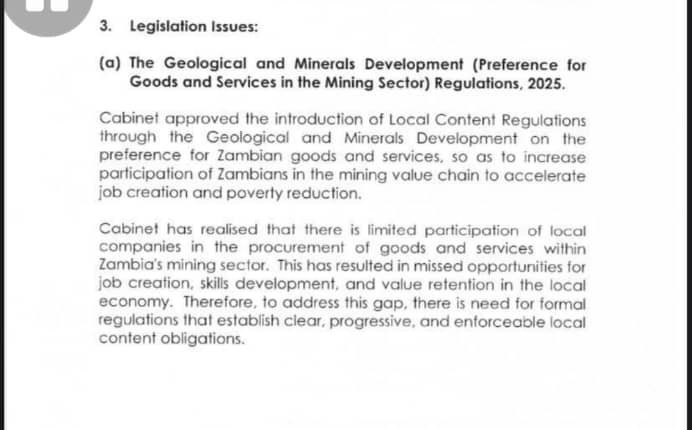 Lewis_Mulinda's tweet image. More from Mines

Mining firms in Zambia consume about $2–4 billion worth of goods and services annually. Yet only 10% of that is spent on locally produced goods and services. This law seeks to change that.

This is model nations like Norway used to develop.
#Mining #LocalContent