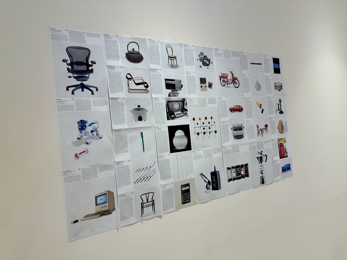 tatsushim's tweet image. #Notion のオフィスにおじゃましました！世界のデザイン史に影響を与えたプロダクトを紹介する本のページが壁に貼られていたりと、思想が出ていてめちゃくちゃ良い雰囲気でした・・！