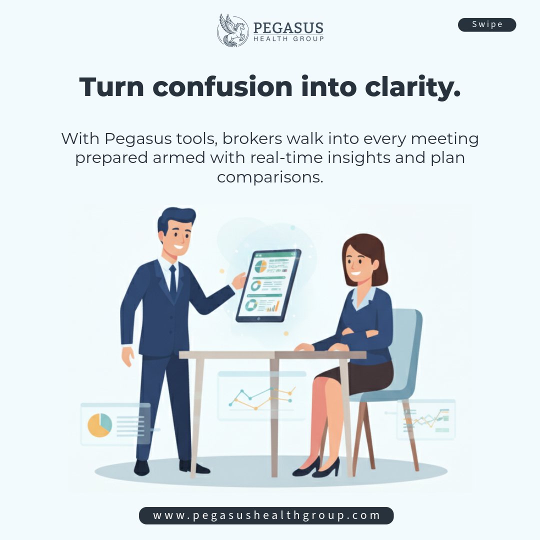 Pegasushgusa's tweet image. Confidence closes deals. 💼

Pegasus gives brokers the insights and analytics needed to make every client meeting clear, confident, and effective.

🔗 PegasusHealthGroup.com

 #BrokerGrowth #PegasusHealthGroup #ClientConfidence #SmartTools