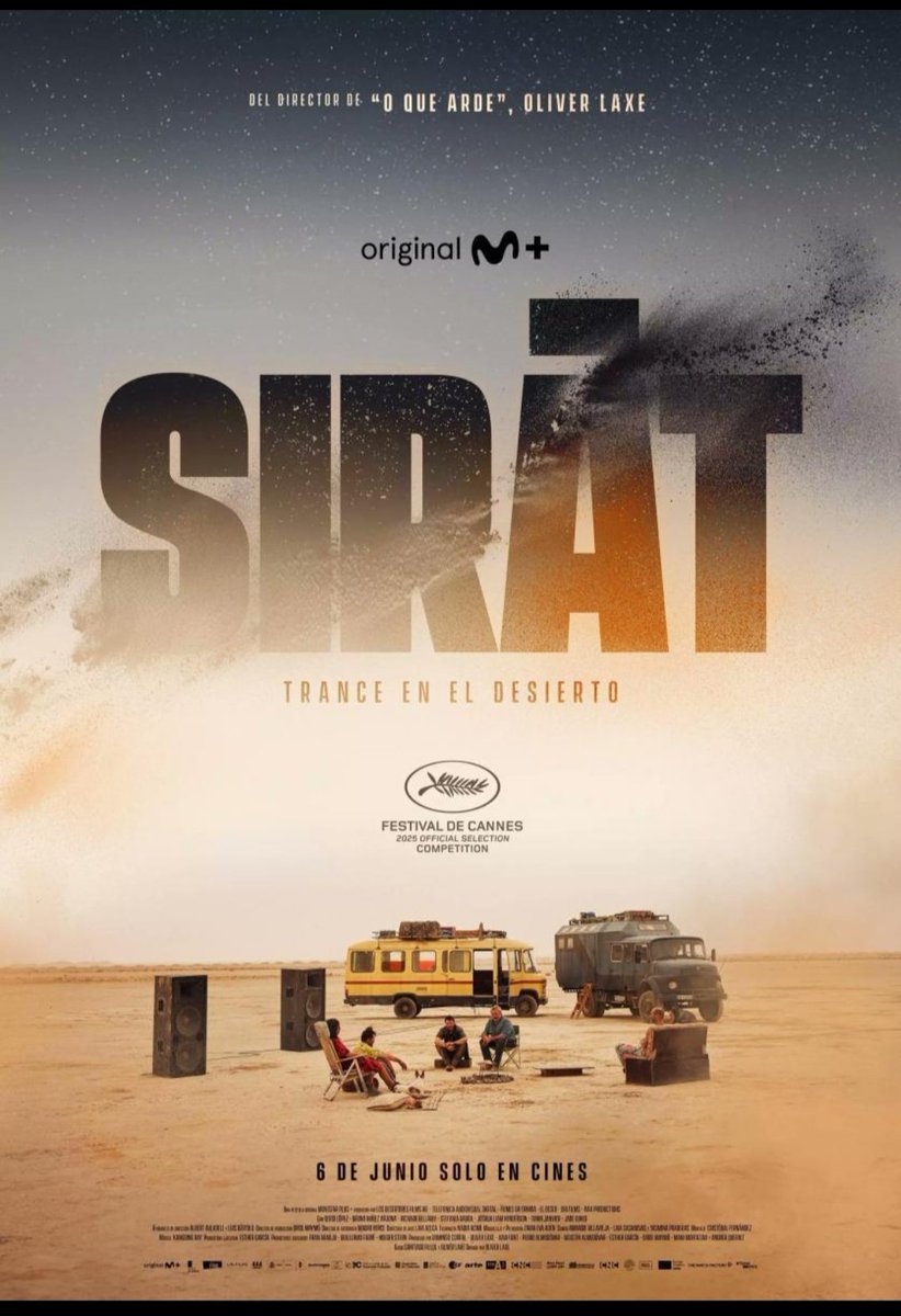 AlbertoCaffarel's tweet photo. SIRAT. TRANCE EN EL DESIERTO (2025) 🇪🇦
⬆️🎥 Oliver Laxe
114 minutos
Filmaffinity: 6,5
IMBD: 7,1
Proyecciones Caffarel: 7,3

⬆️ Jade Oukid

Un hombre busca desesperadamente a su hija desaparecida en raves de Marruecos

⬆️ Inicio, música, fotografía
*En su mitad se quiebra y creo que no para bien
💡Participan muchos actores no profesionales 
*Debate más amplio próximamente en @Generalak473
