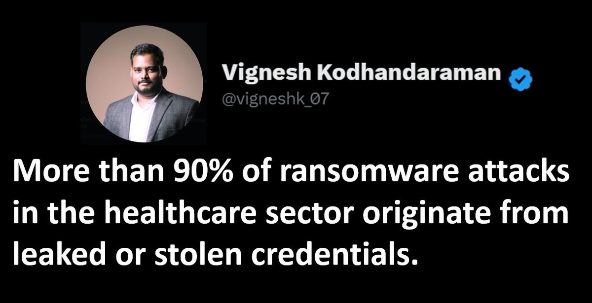 vigneshk_07's tweet image. I recently had a discussion with the Head of Cybersecurity Incident Response from a large organization, responsible for recovering enterprises from ransomware attacks, and it led to a very important realization. While it is true that cyberattacks against the healthcare industry…