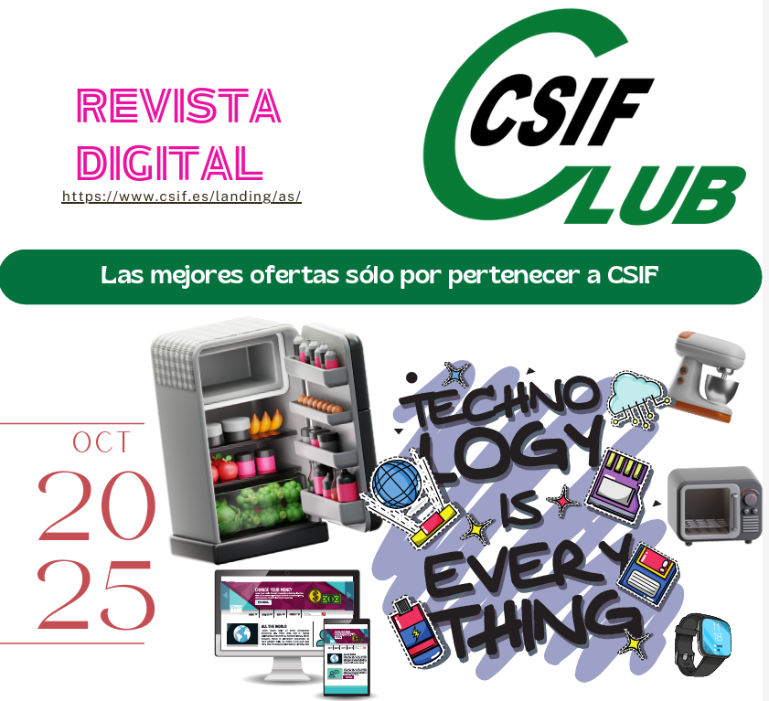 CSIFCantabria's tweet photo. 🟢 ¡Ya está disponible la revista de Octubre del #ClubCSIF.
Accede y empieza a disfrutar de todos los descuentos que hemos conseguido para ti.
👇 https://t.co/XROORCkhL4
@CSIFnacional @ClubCSIF 
#CSIF #Descuentos #VentajasAfiliados https://t.co/9Z3xGKxtpX