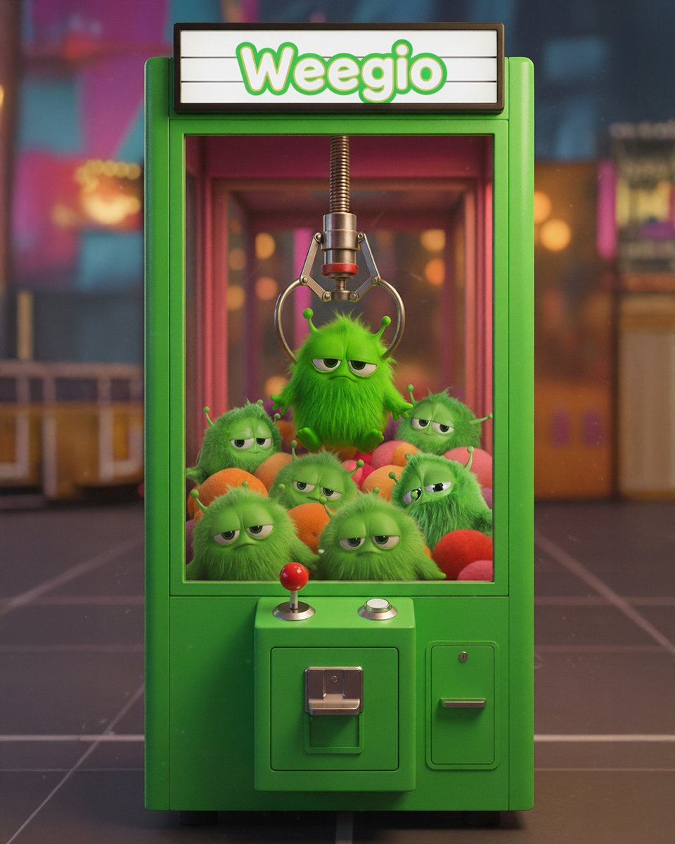 Wego's tweet image. It’s claw time! 🎮 
Which Weegio would you pick? 👀💚