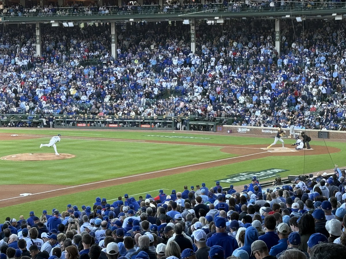Xriptian's tweet image. Game #154 – October 8, 2025

National League Division Series (NLDS)
Milwaukee Brewers vs Chicago Cubs
Wrigley Field, Chicago IL

If the Cubs only played one inning they would be rocking it. This game was loud and Cubs fans were expecting a win. In this one the Cubs scored four…