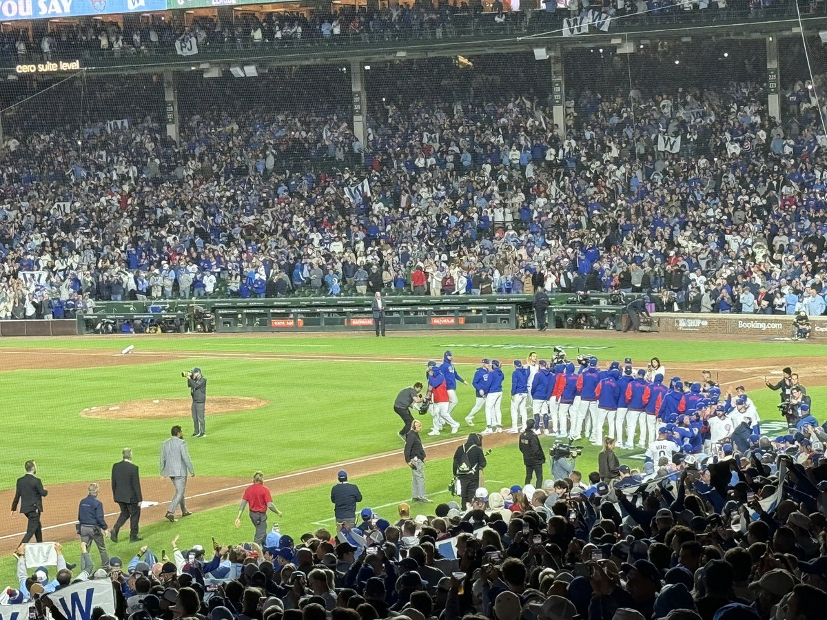 Xriptian's tweet image. Game #154 – October 8, 2025

National League Division Series (NLDS)
Milwaukee Brewers vs Chicago Cubs
Wrigley Field, Chicago IL

If the Cubs only played one inning they would be rocking it. This game was loud and Cubs fans were expecting a win. In this one the Cubs scored four…