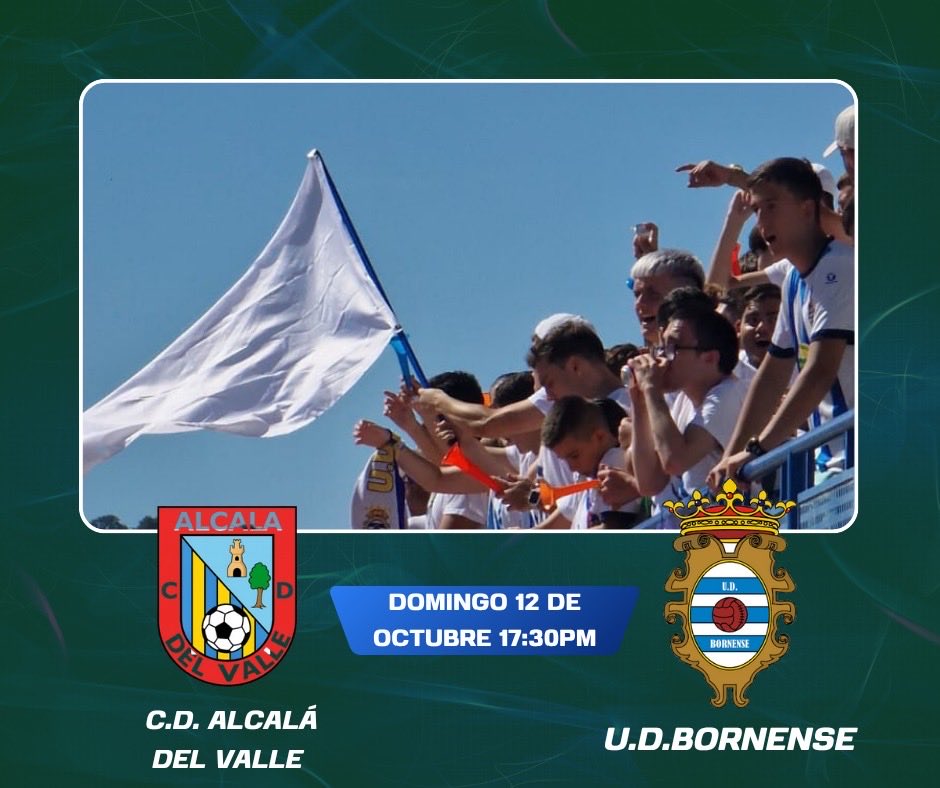 UDBornense's tweet photo. 📢 La U.D. Bornense afronta una nueva jornada de liga como visitante. Nos medimos al Alcalá del Valle en un partido que promete emoción y buen fútbol. 💪 ¡A por los tres puntos, Bornense! 💙 #UDBornense #VamosBornense https://t.co/pkyX6H3bgH