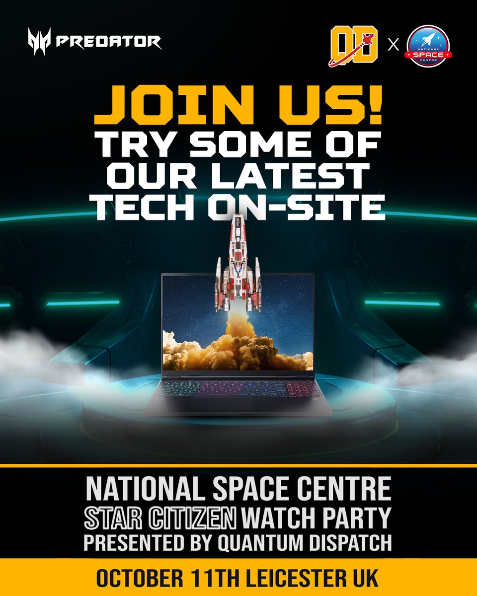 Come see us! 🙌  

In collaboration with <a href="/QuantumDispatch/">The Quantum Dispatch</a>, we're celebrating all things Star Citizen this Saturday, for the annual CitizenCon on October 11th at the National Space Centre! 🪐  

<a href="/OneDarkEnigma/">OneDarkEnigma</a> 
<a href="/GFAPlays/">GFA</a>
<a href="/NotCJRadley/">CJRadley</a> 
<a href="/BoredGamerUK/">BoredGamer</a>

(1/3)