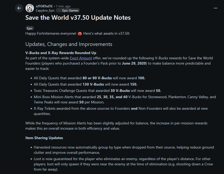 Fortnite STW News tweet media