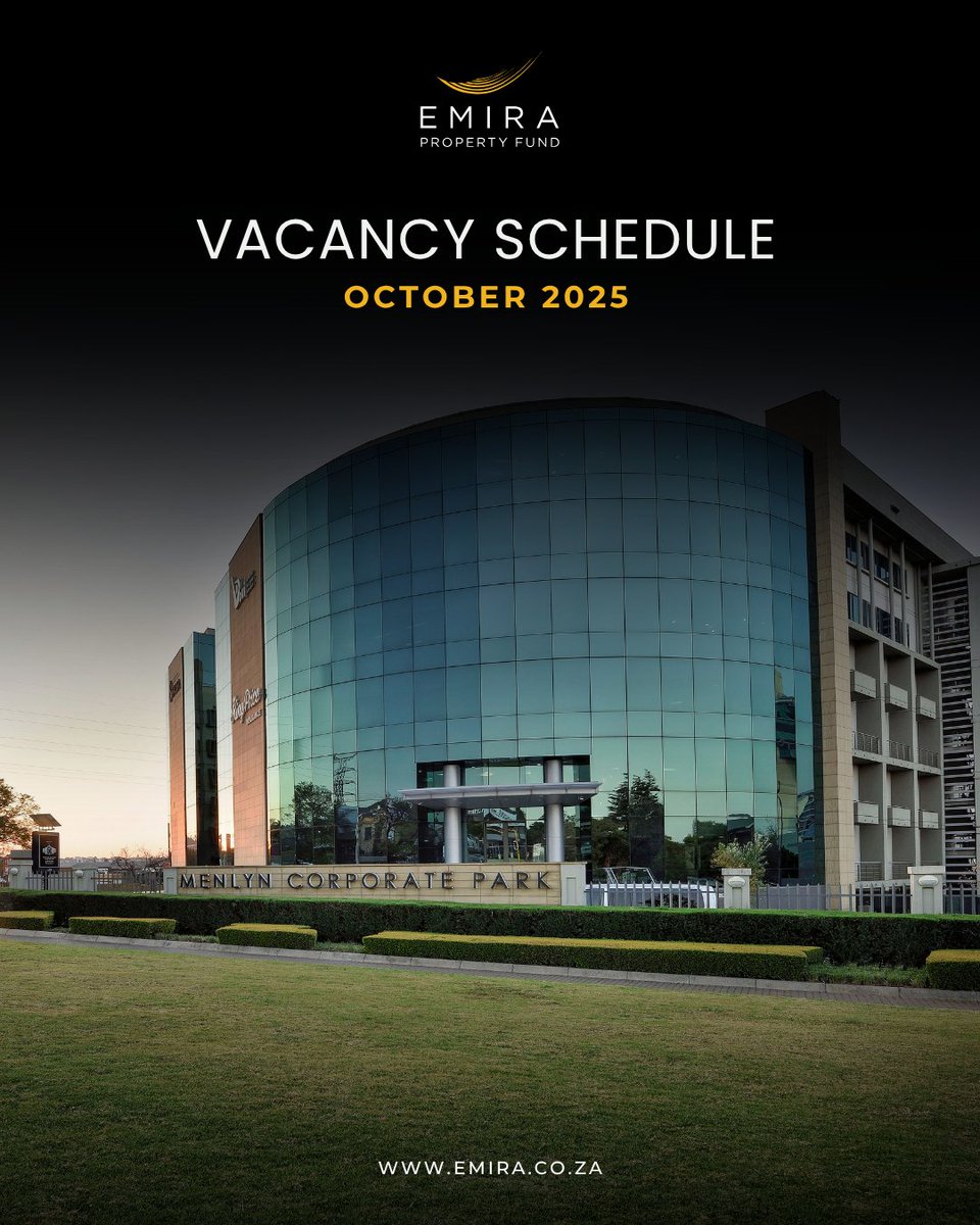 Looking for the right space to grow your business?

Our updated October Vacancy Schedule is now available, giving you access to the latest opportunities across our retail, office, and industrial properties.

youtube.com/watch?v=3pu1EJ…

#EmiraPropertyFund #VacancySchedule