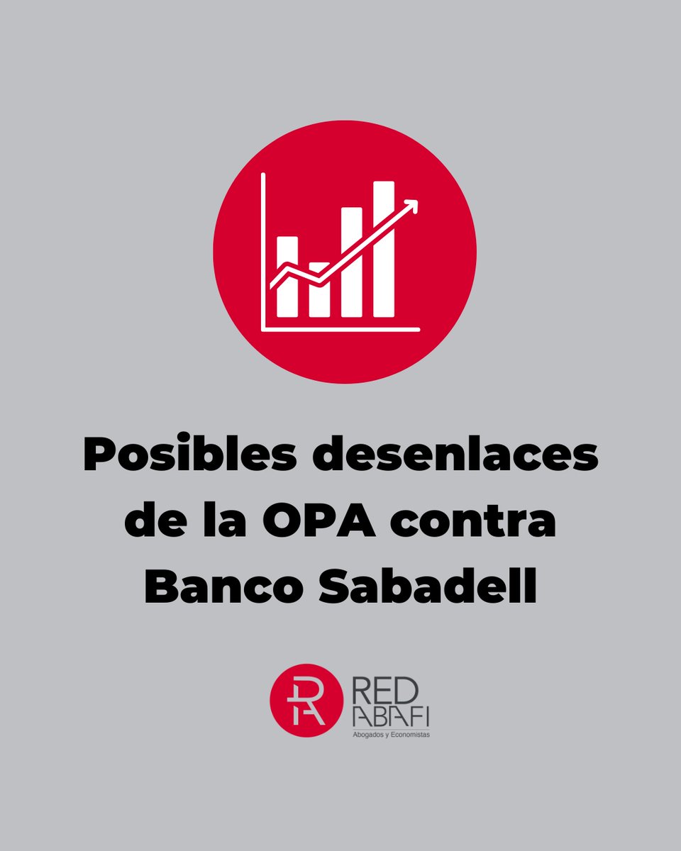 La OPA de BBVA sobre Sabadell entra en su fase decisiva. 
Tres posibles desenlaces:
➡️BBVA supera el 50% → integración progresiva
➡️Entre 30% y 50% → posible OPA obligatoria
➡️Menos del 30% → operación fallida

Más info en el artículo de Antonio Acosta👉redabafi.es/opa-de-bbva-so…