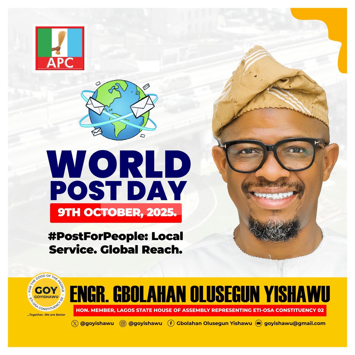 GOYishawu's tweet image. Happy World Post Day! 

#WorldPostDay #ConnectingTheWorld #CommunicationMatters
#PostForPeople
#LocalServiceGlobalReach