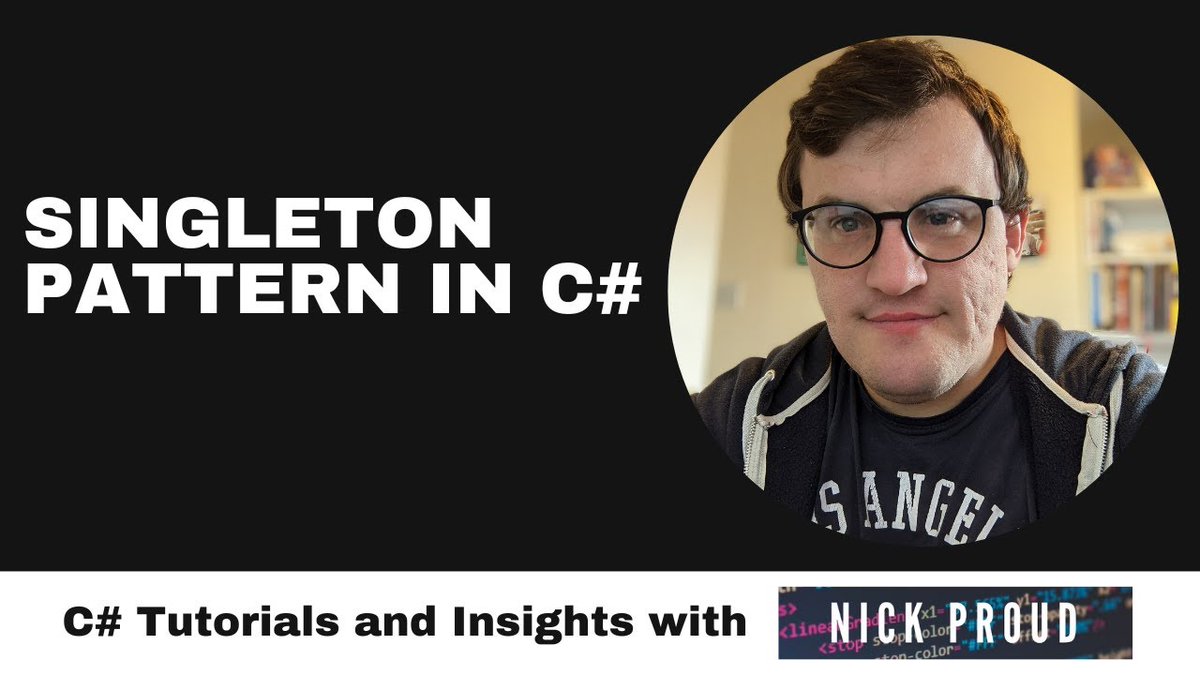nickproud's tweet image. I think the Singleton design pattern is one of the most discussed, especially in #dotnet.
Check out my outline of the pattern and my thoughts on when it should be used.
zurl.co/SDLyS 
#softwaredevelopment #csharp #tech #dev #softwareengineering