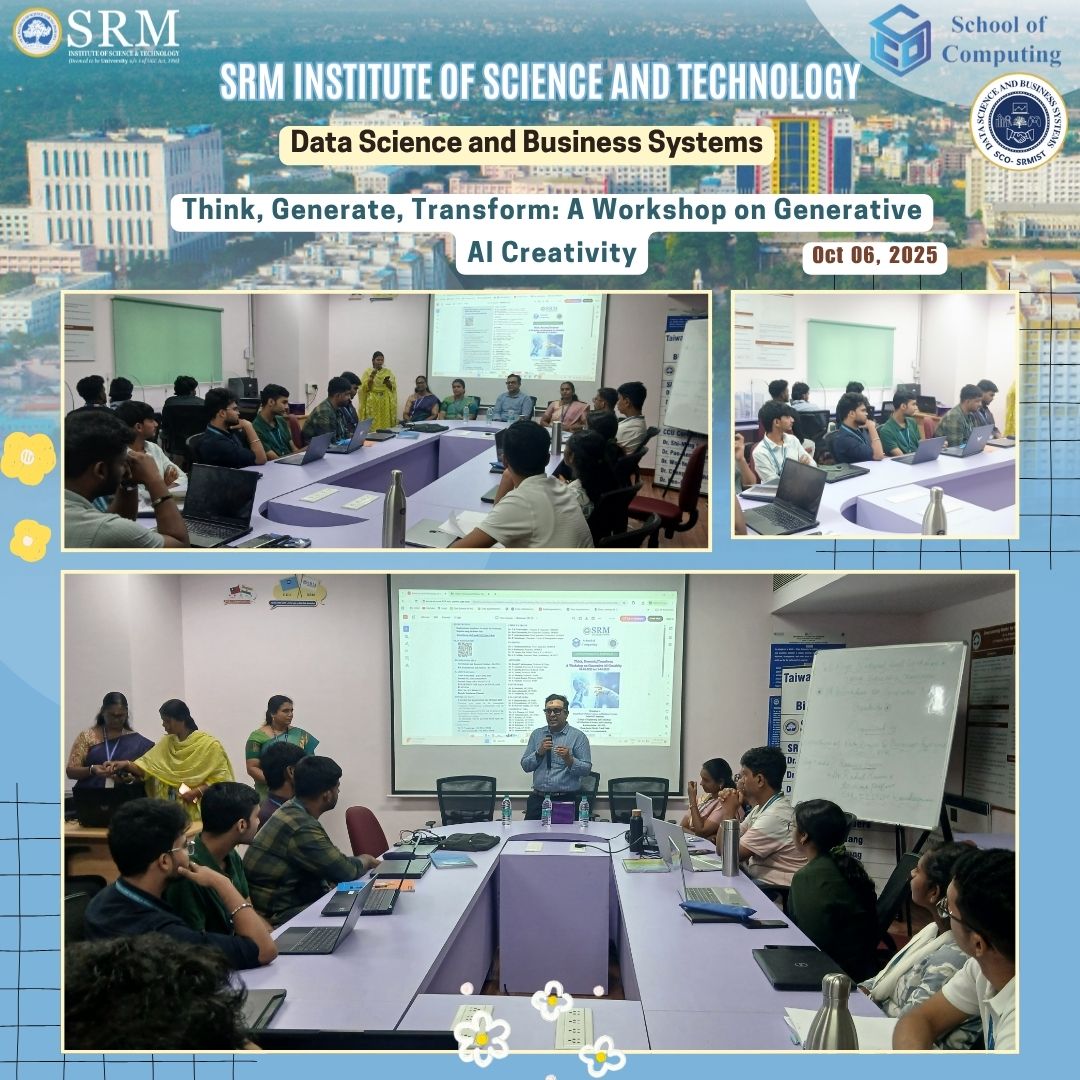 SoC_SRMIST's tweet image. 🚀 Day 1 of the Generative AI Workshop wrapped up strong!
An insightful session by Dr. Rahul Raman (IIITDM Kancheepuram) covered ML fundamentals, data preprocessing, regression, decision trees, K-Means & hands-on Python 
#SRMIST #DSBS #SchoolOfComputing #GenerativeAI #AIWorkshop