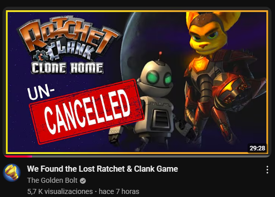 🤯¡FLIPA!🤯

El canal <a href="/TheGoldenBolt/">Kevin</a> se ha hecho eco de que se ha encontrado el juego perdido de Ratchet &amp; Clank: Clone Home, el cuál se creía que estaba cancelado y olvidado.
Gracias a Super Gamer Omega Clank y Emily, quienes encontraron esta joya oculta.

Links abajo 👇🏻