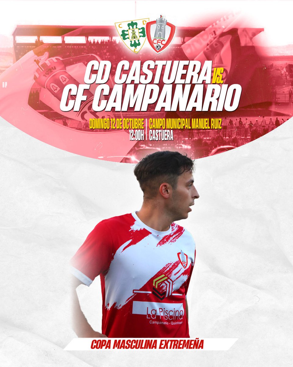 COPA EXTREMADURA | 

📍 Campo Municipal Manuel Ruiz 
📅 Domingo, 12 de Octubre
🕛 12:00H
🆚 CD Castuera

#vamoscampa🔴🔴