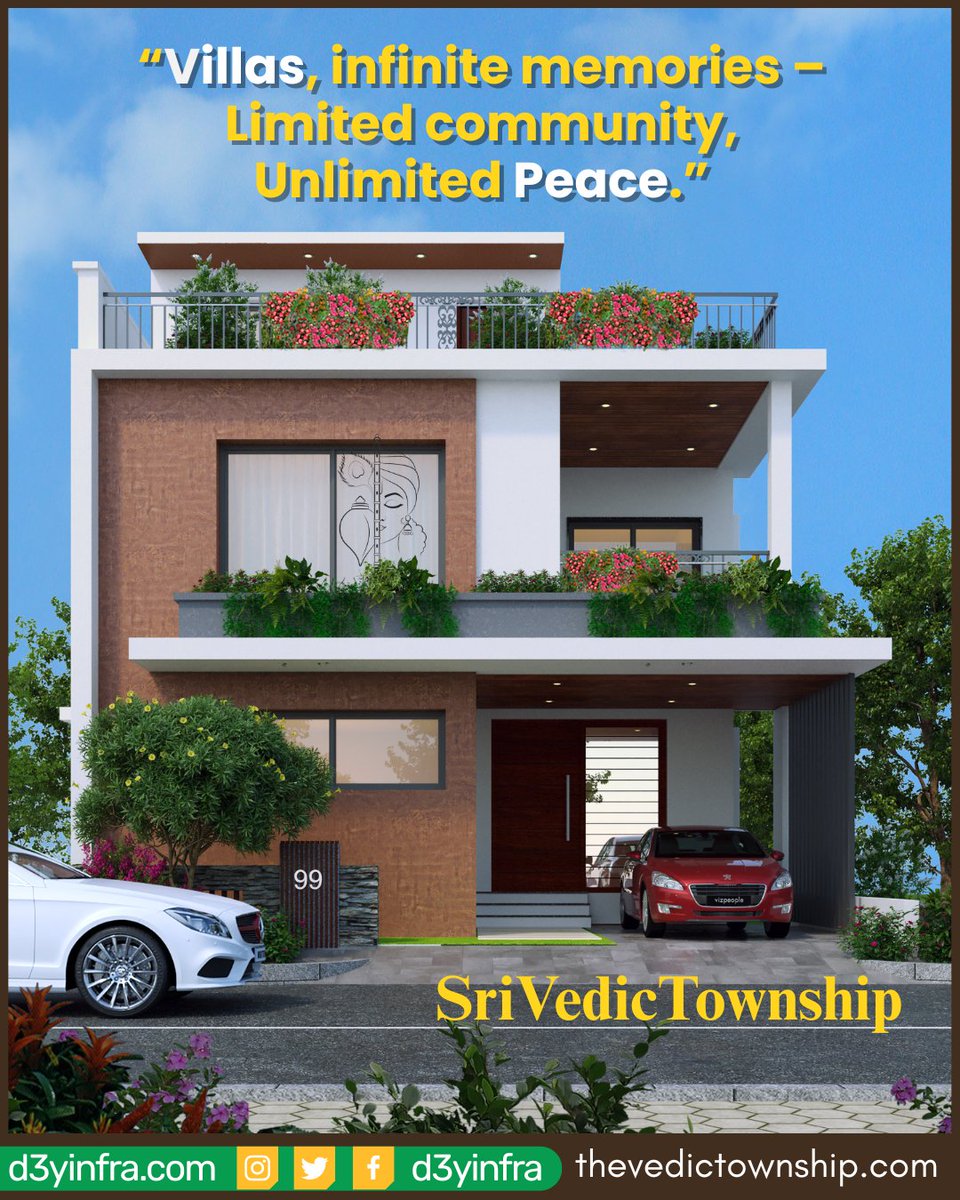 D3yinfra's tweet photo. Villas With Infinite Memories. Limited Community. Unlimited Peace.
A serene world where luxury meets consciousness — welcome to Sri Vedic Township. 🌿✨

https://t.co/cHkCB6z6vK

#SriVedicTownship #D3YInfra #GitaUniversity #BhagavadGitaLiving #KrishnaWisdom #PeacefulLiving https://t.co/cY2yCui5uW