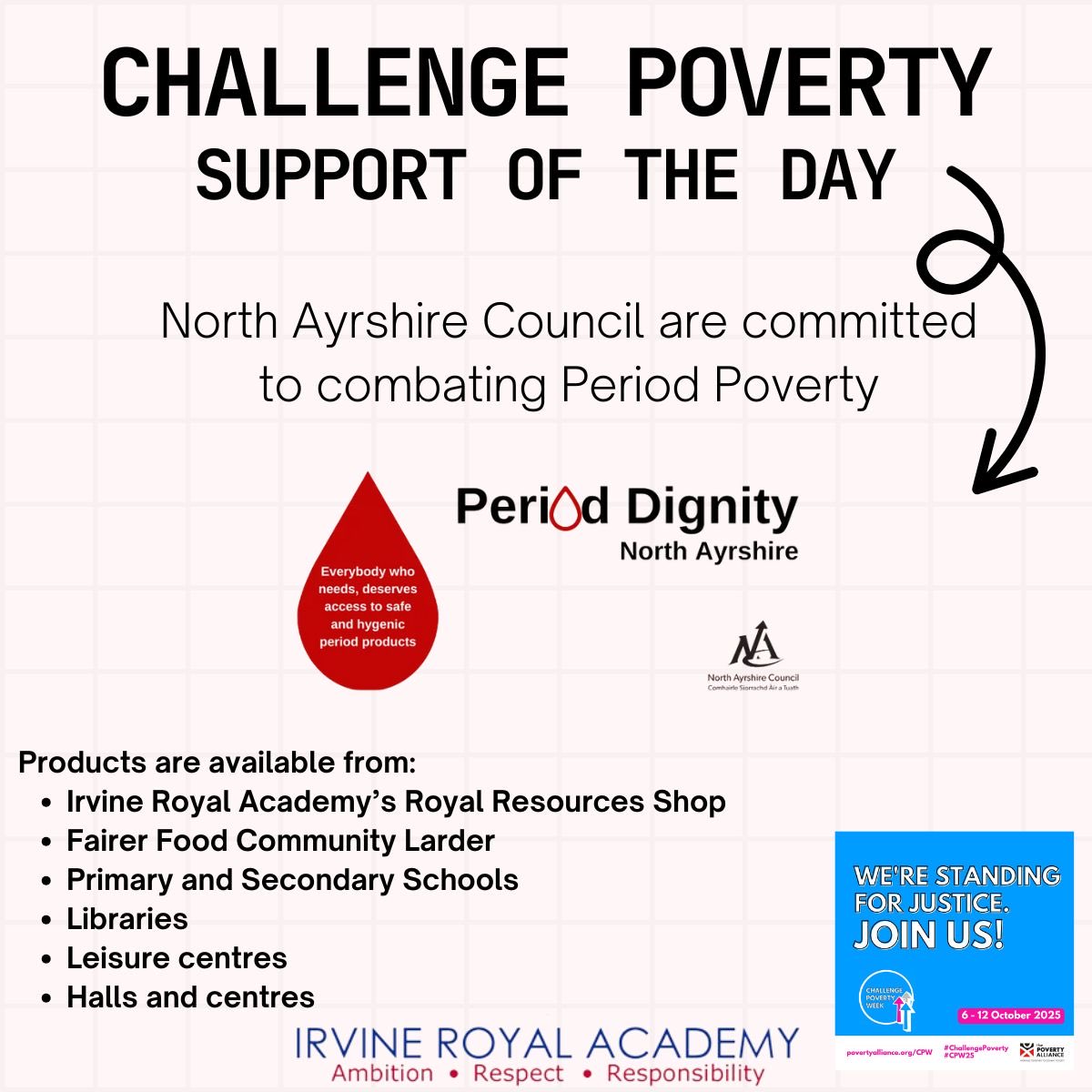 Support of the Day #4 of Challenge Poverty Week

#CPW25 #ChallengePoverty
 
<a href="/IrvineRoyalAcad/">Irvine Royal Academy</a> 
<a href="/CPW_Scotland/">Challenge Poverty Week</a> 
<a href="/CPAGScotland/">CPAG in Scotland</a> 
<a href="/North_Ayrshire/">North Ayrshire Council</a>