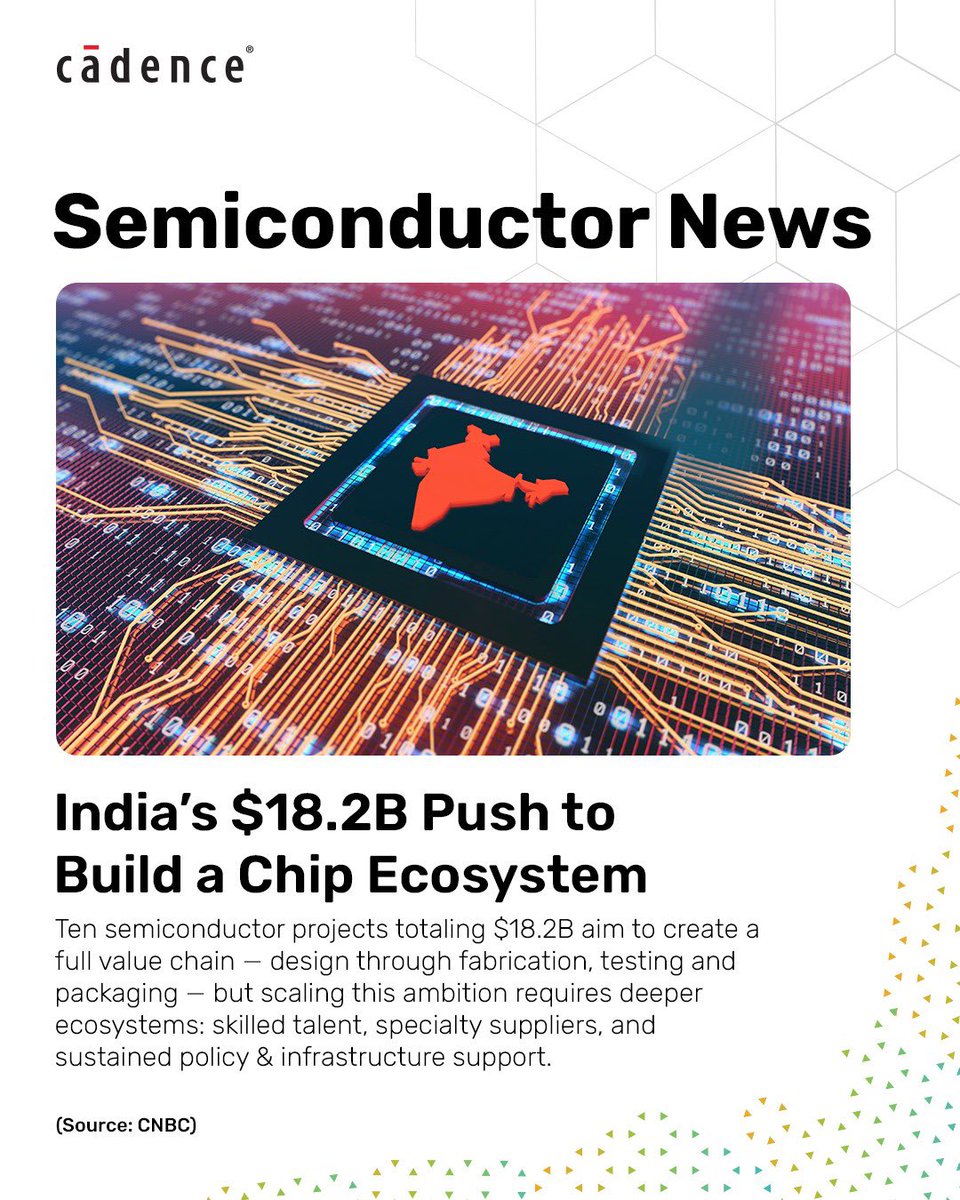 CadenceIndia's tweet image. Stay ahead of the curve with this edition of #SemiconductorNews, bringing you insights into the trends shaping the future.

#Semiconductors #ChipEcosystem #GlobalSourcing #AgenticAI #TechTrends #CadenceInsights