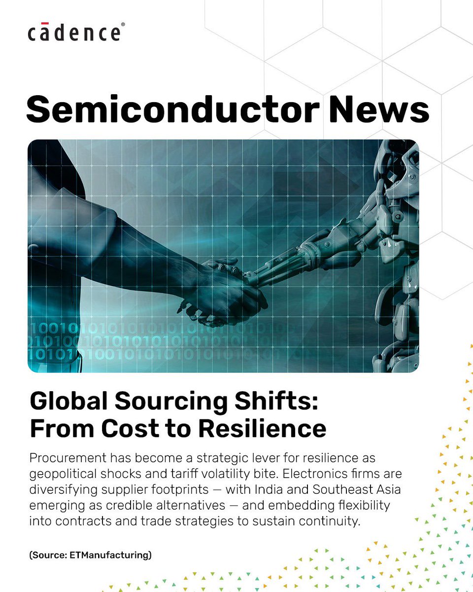 CadenceIndia's tweet image. Stay ahead of the curve with this edition of #SemiconductorNews, bringing you insights into the trends shaping the future.

#Semiconductors #ChipEcosystem #GlobalSourcing #AgenticAI #TechTrends #CadenceInsights