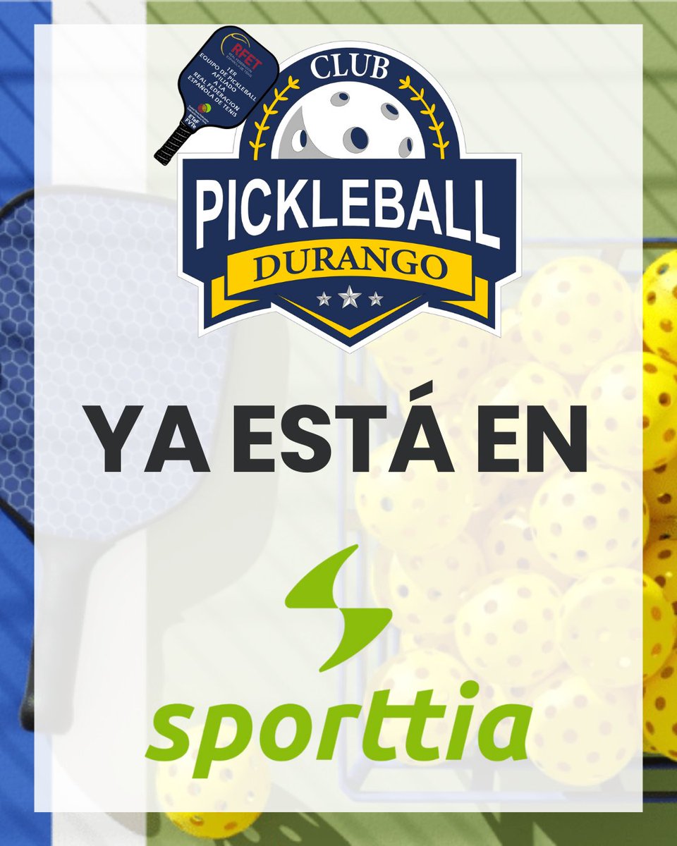 ¡BIENVENIDO! 🚀 Club Pickleball Durango se une a Sporttia.

Ahora reservar tu pista es más fácil y rápido que nunca. Toda la gestión del club, disponible en un solo clic.

¡Gracias por la confianza! 💚

#PickleballDurango #Sporttia #ReservaTuPista