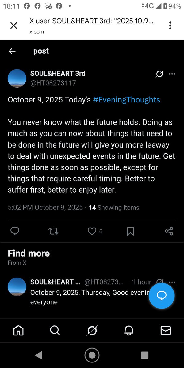 rsrt39's tweet image. October 9, 2025 Today&apos;s #EveningThoughts