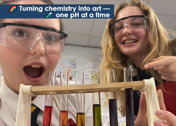 StraUponAvonSch's tweet image. 🌈 Y8 made rainbows in Chemistry using acids, alkalis &amp;amp; universal indicator! 🧪 From acids to alkalis — we’ve mastered the science of rainbows 🎨 Who needs a paintbrush when you’ve got pH power?

Science never looked so good #SuASEnthuse #STEM  #RainbowReaction #ScienceIsFun