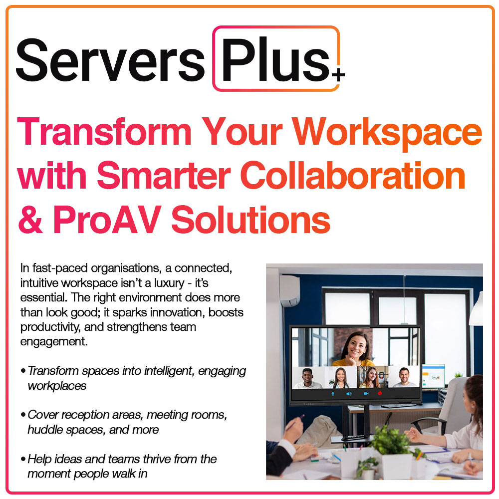ServersPlus's tweet photo. A connected, intuitive workspace isn’t just nice to have - it’s essential. At ServersPlus, we deliver Collaboration &amp; ProAV solutions that transform workplaces into intelligent, inspiring spaces.

Learn more: https://t.co/pzeWlK8NpU

#ServersPlus #ConnectedWorkplace #ProAV https://t.co/rZRQpb1B3p