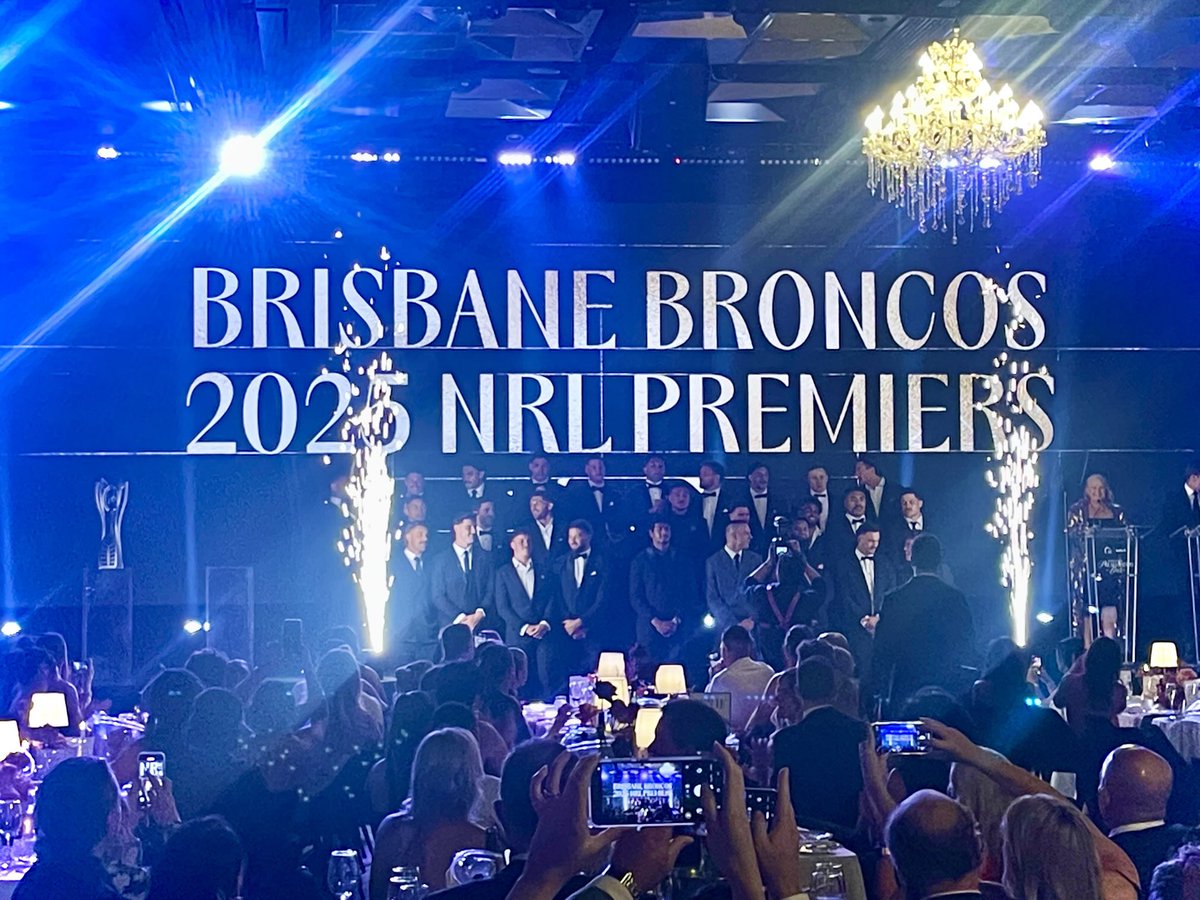 A big reception for the ⁦<a href="/NRL/">NRL</a>⁩ premiers at tonight’s gala ball at the Star Casino ⁦<a href="/10NewsQLD/">10 News Queensland</a>⁩