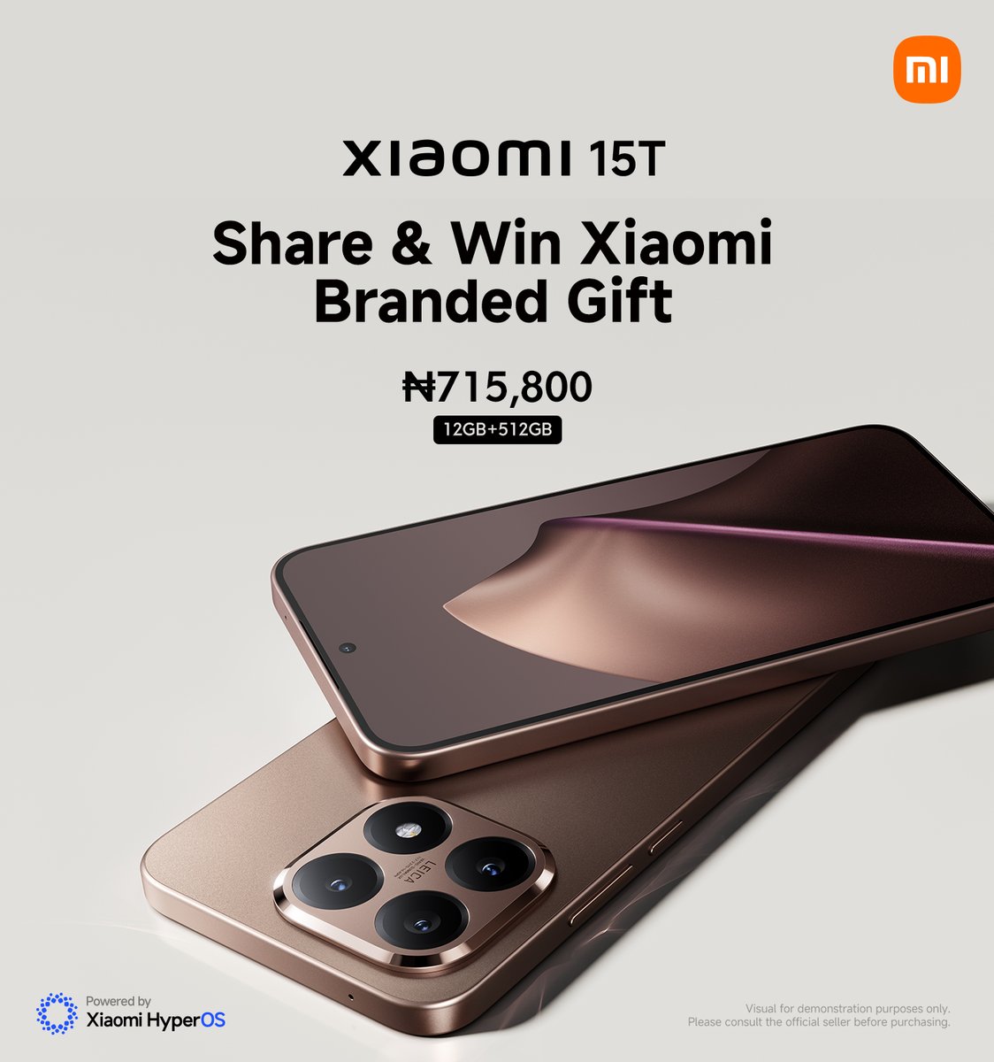 XiaomiNigeria's tweet image. Flagship drip, creator speed. 🚀 
₦715,800 | 12GB+512GB. Share &amp;amp; Win Xiaomi-branded goodies. 🎁 
 #Xiaomi15T #LaunchDay #XiaomiNigeria
