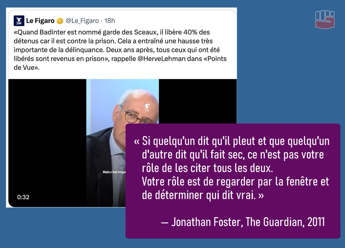 Grand moment de journalisme au #Figaro : on diffuse sciemment une #fakenews en la validant : l'interviewé ne "rappelle" pas, il affirme.

Un rappel de quelques bases du métier ferait du bien à certains