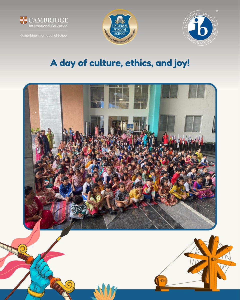universal_ib's tweet image. Universal Wisdom School celebrated Gandhi Jayanti &amp;amp; Dussehra with great spirit!✨
From soulful bhajans &amp;amp; inspiring speeches to a lively Ramleela and traditional dances, the day beautifully reflected truth, non-violence &amp;amp; the victory of good over evil.🌸🔥
#GandhiJayanti #Dussehra