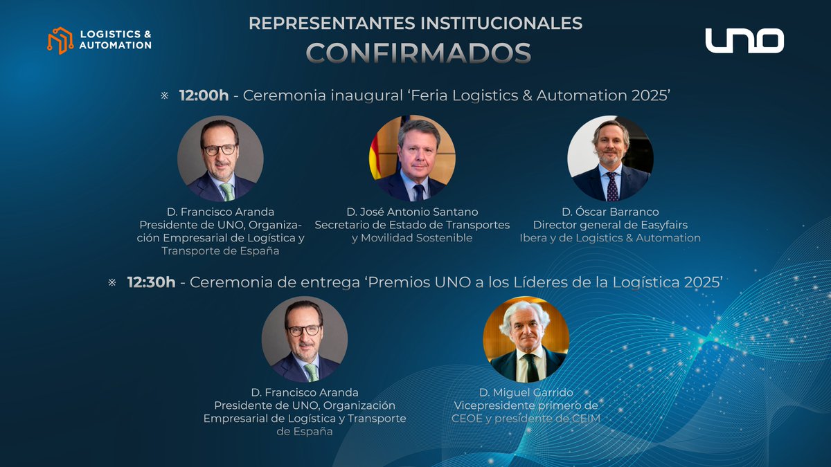 UNOlogistica's tweet photo. 🏆 ¿Quieres asistir a la entrega de LOS PREMIOS DE LA LOGÍSTICA? 🏆

El próximo 15 de OCTUBRE daremos a conocer a los ganadores de los ‘Premios Nacionales de la Logística 2025’ en el marco de @LogisticsSpain (📍@IFEMA) a las 12:30h.

🤝¿Nos acompañas?
https://t.co/acYd7hHNEV https://t.co/Lz3WVZhLdN