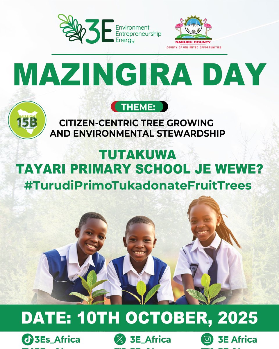 Excited to celebrate Mazingira Day with the future conservation champions at Tayari Primary, Molo. Our focus is on Mazingira, training the next generation to protect and nurture our environment. We are creating  communities that have conservation at heart.
#MazingiraDay2025
