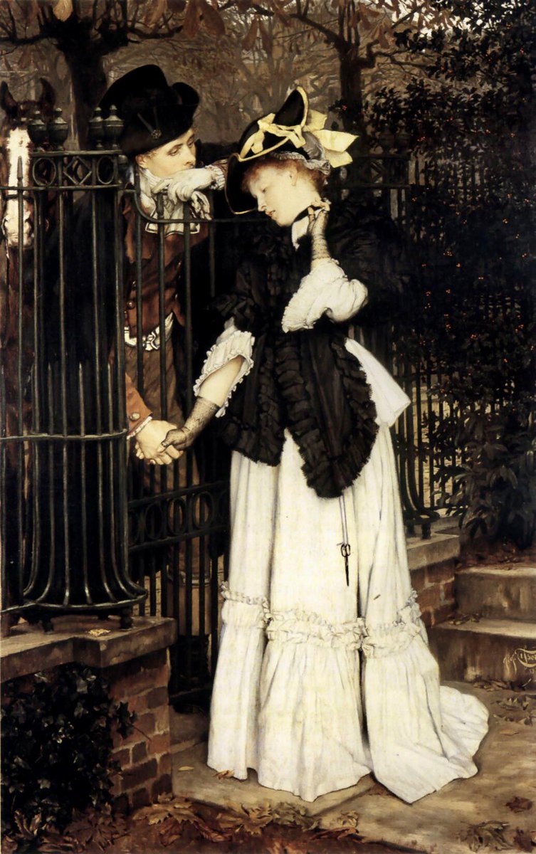 DailyClassicArt's tweet image. James Tissot - &quot;The Farewells&quot; (1871)