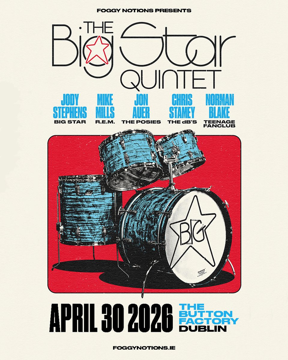 foggynotions's tweet photo. The Big Star Quintet @ButtonFactory22 April 30

Tickets on sale tomorrow 10am. Subscriber pre sale today 

https://t.co/Cik9aF4TUT

Jody Stephens (Big Star)
Mike Mills (R.E.M.), 
Jon Auer (Big Star/The Posies), 
Chris Stamey (the dB's), 
Norman Blake (Teenage Fanclub) https://t.co/gQLPVk7viW