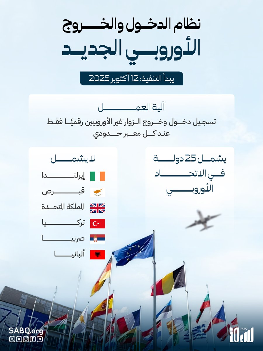 تعرّف على نظام الدخول والخروج الرقمي الجديد في أوروبا

Sabq.org