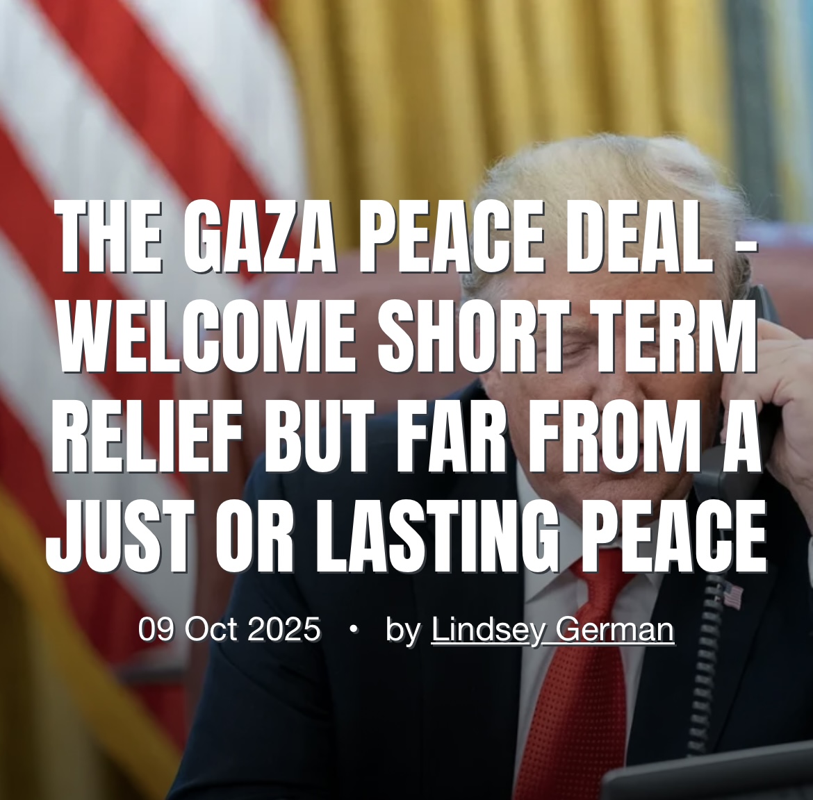 STWuk's tweet image. If the peace deal looks like a colonial carve up, that’s because it is. We must stay on the streets until Palestine is free.

Read @LindseyAGerman on why the peace deal is a continuation of the brutal imperial carve up in the Middle East.

stopwar.org.uk/article/the-ga…