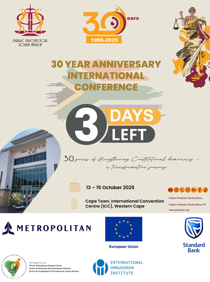 PublicProtector's tweet photo. 🎉October is our birthday month
#PPSAturns30 #Accontability
@StandardBankZA @EA_TA_Facility
@MetropolitanZA @AOMAOMBUDSMAN
@the_ioi @eNCA @Newzroom405 @ewnupdates @GCIS_IRC @SABCNews @News24 @IOL https://t.co/n446zrw4sG